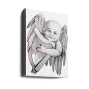 Wall Art Joyfully Playing A Harp by Violeta Vollmer-Canvas Print-DECOROLALA