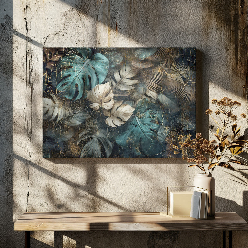 Wall Art Jungle Leaves Illustration By Rafal Kulik-Canvas Print-DECOROLALA