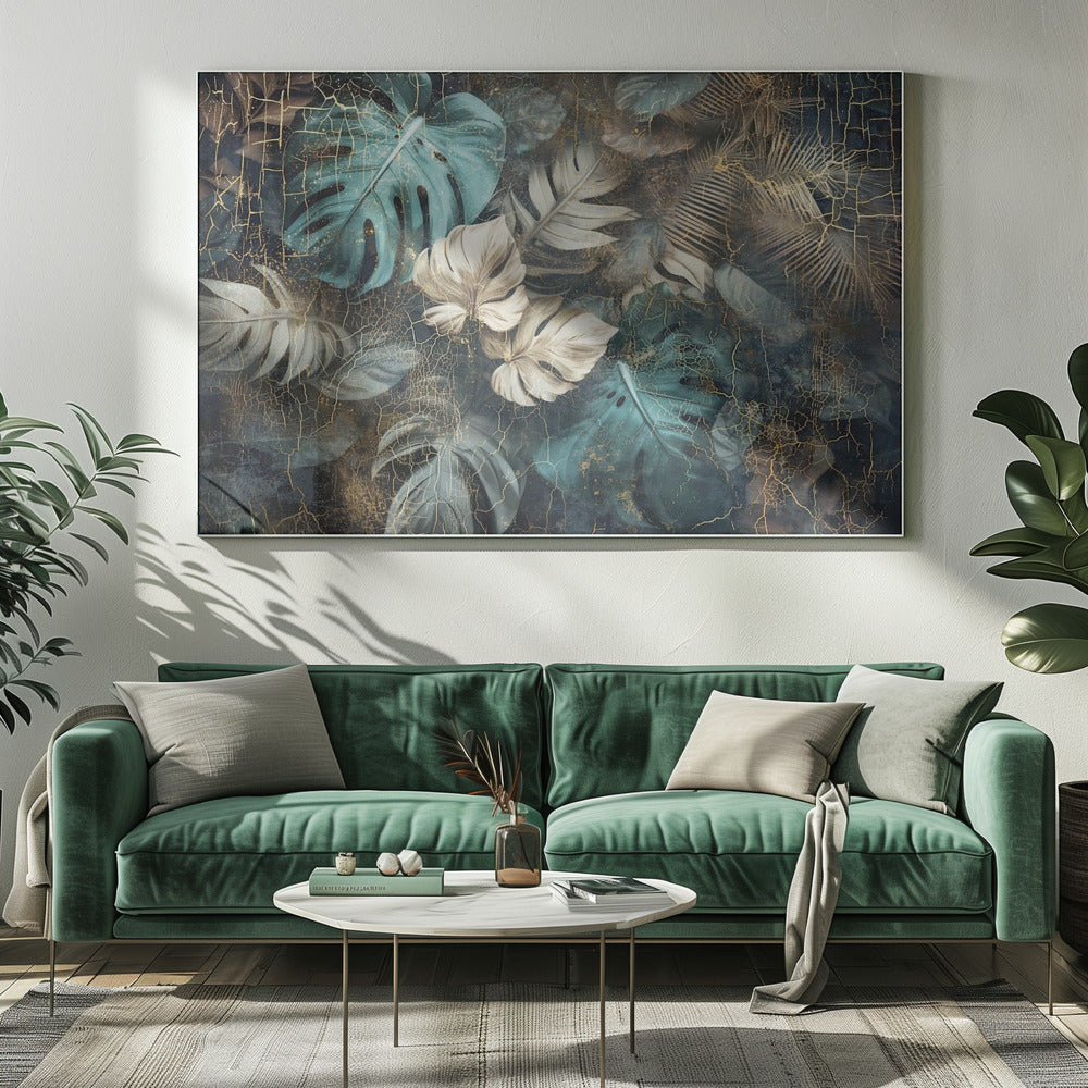 Wall Art Jungle Leaves Illustration By Rafal Kulik-Canvas Print-DECOROLALA