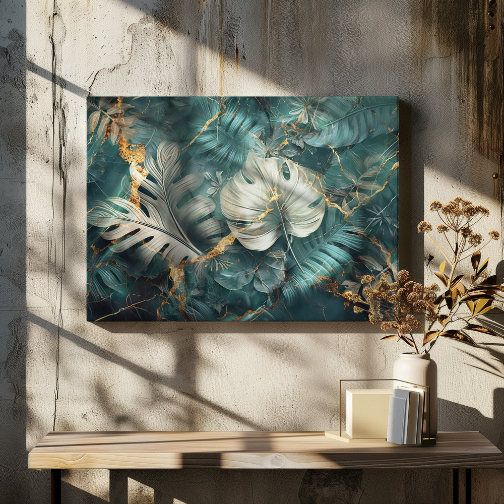 Wall Art Jungle Leaves Illustration Canvas Print 22-Canvas Print-DECOROLALA