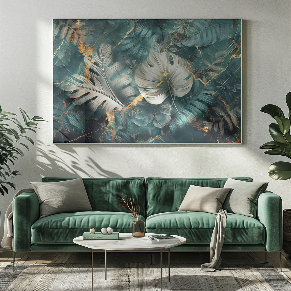 Wall Art Jungle Leaves Illustration Canvas Print 22-Canvas Print-DECOROLALA