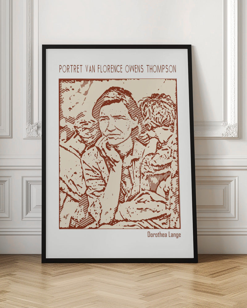 Wall Art Line Art Portrait Florence Owens Thompson-Canvas Print-DECOROLALA