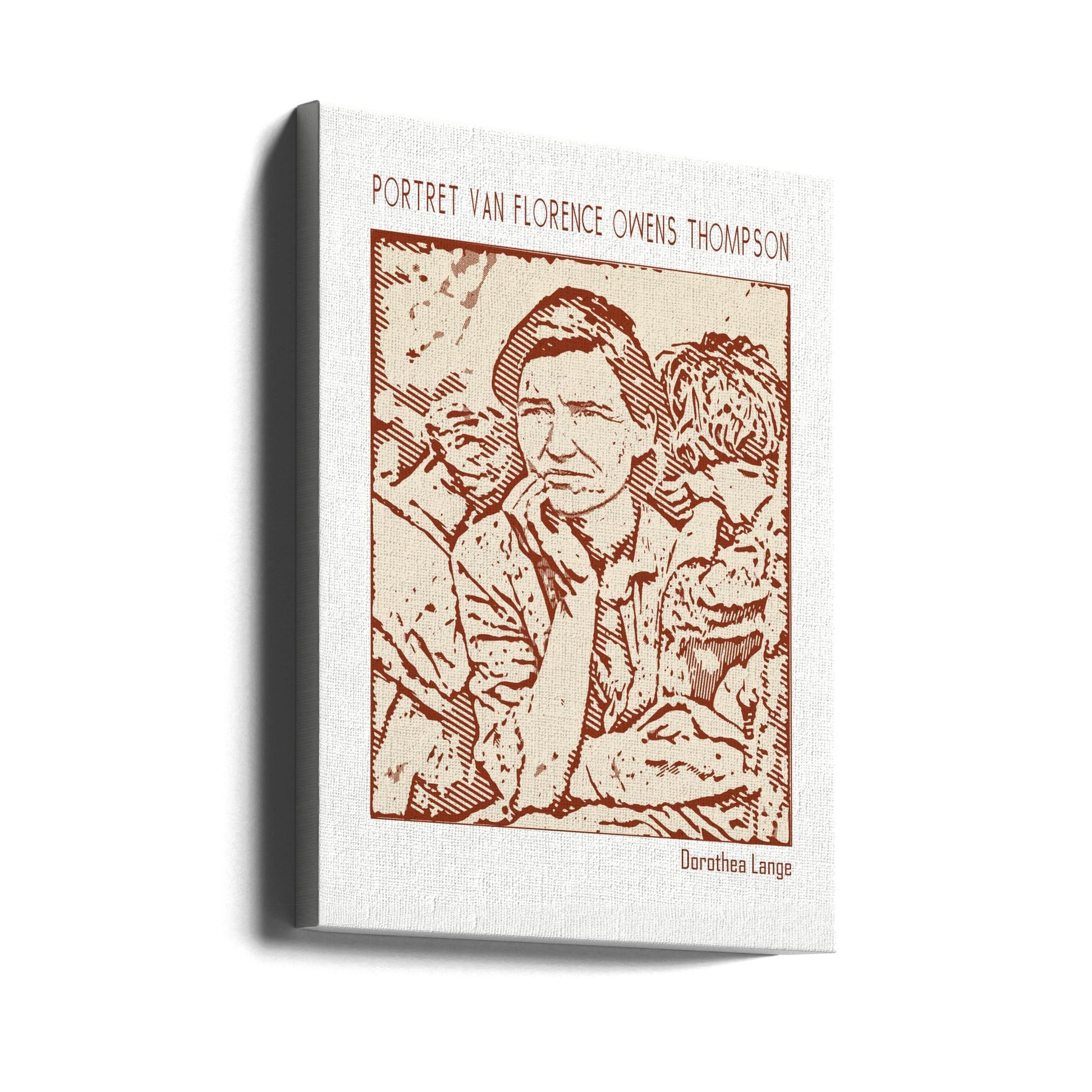 Wall Art Line Art Portrait Florence Owens Thompson-Canvas Print-DECOROLALA