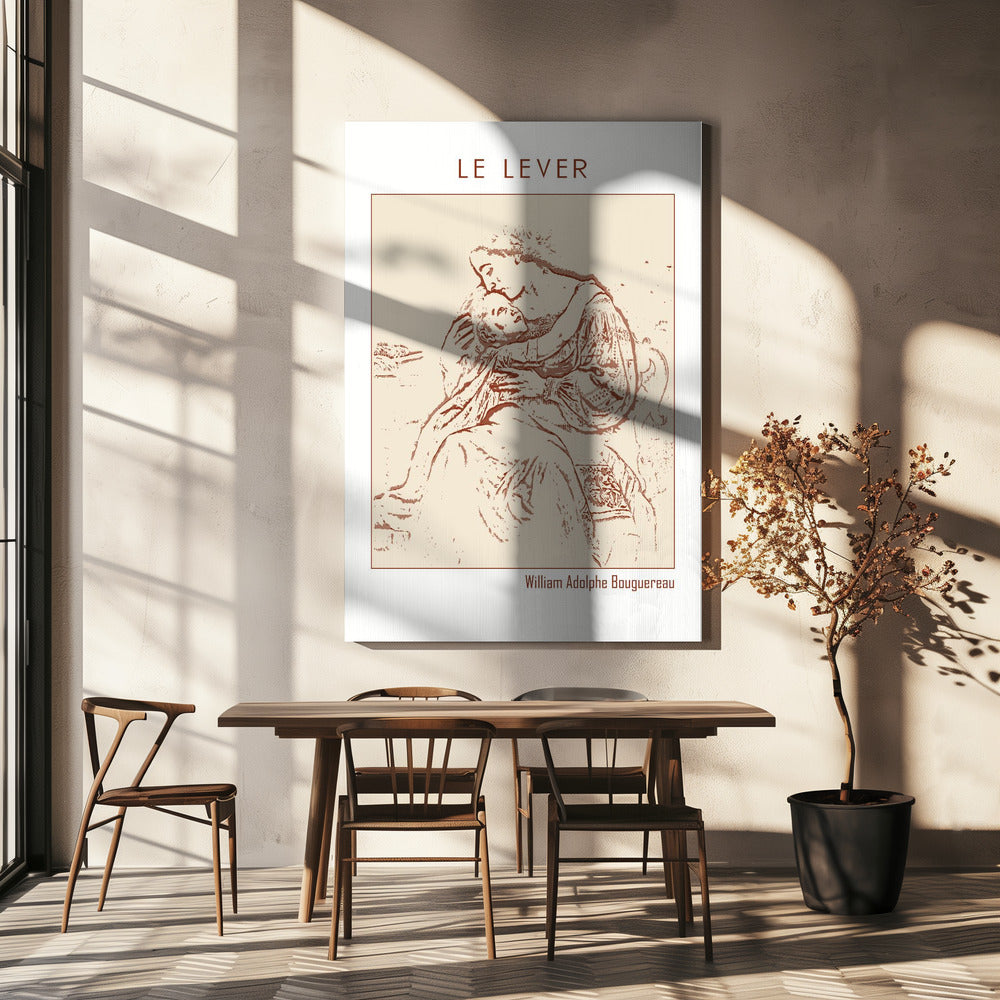 Wall Art Line Minimalist - Le Lever by Bouguereau-Canvas Print-DECOROLALA