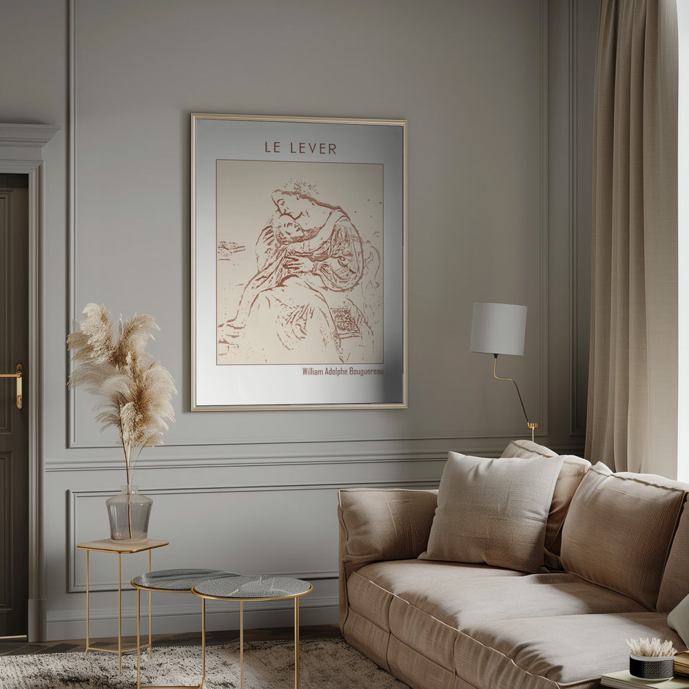 Wall Art Line Minimalist - Le Lever by Bouguereau-Canvas Print-DECOROLALA