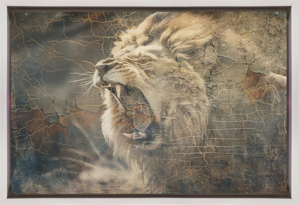Wall Art Lion Animal Vintage Illustration-canvas-DECOROLALA