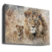Wall Art Lion Animal Vintage Illustration-canvas-DECOROLALA