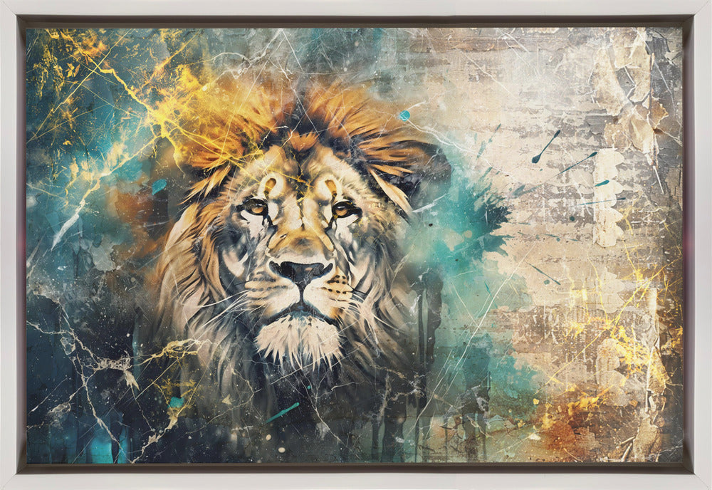 Wall Art Lion Vintage Illustration by Rafal Kulik-Canvas Print-DECOROLALA
