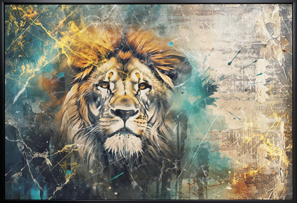 Wall Art Lion Vintage Illustration by Rafal Kulik-Canvas Print-DECOROLALA