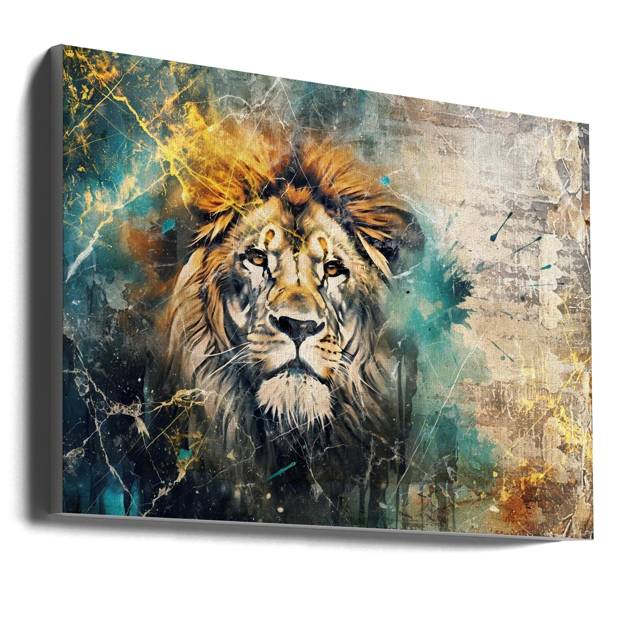 Wall Art Lion Vintage Illustration by Rafal Kulik-Canvas Print-DECOROLALA