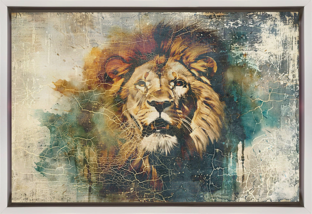 Wall Art Lion Vintage Illustration by Rafal Kulik-canvas-DECOROLALA