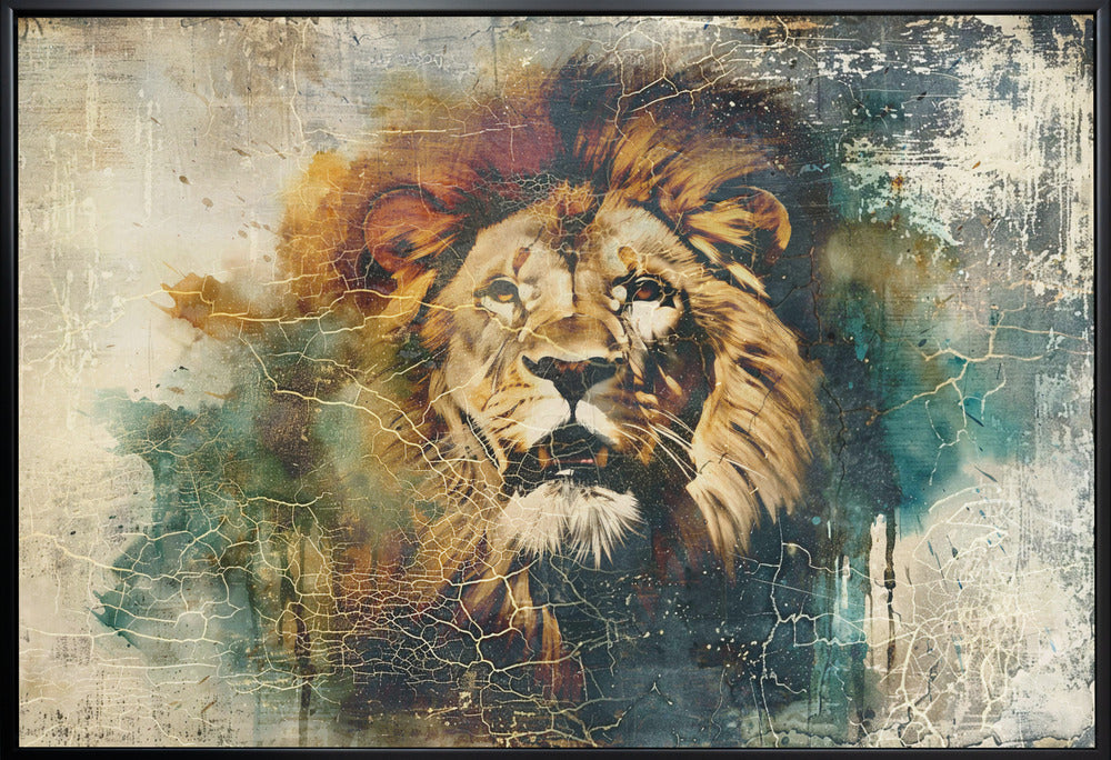 Wall Art Lion Vintage Illustration by Rafal Kulik-canvas-DECOROLALA