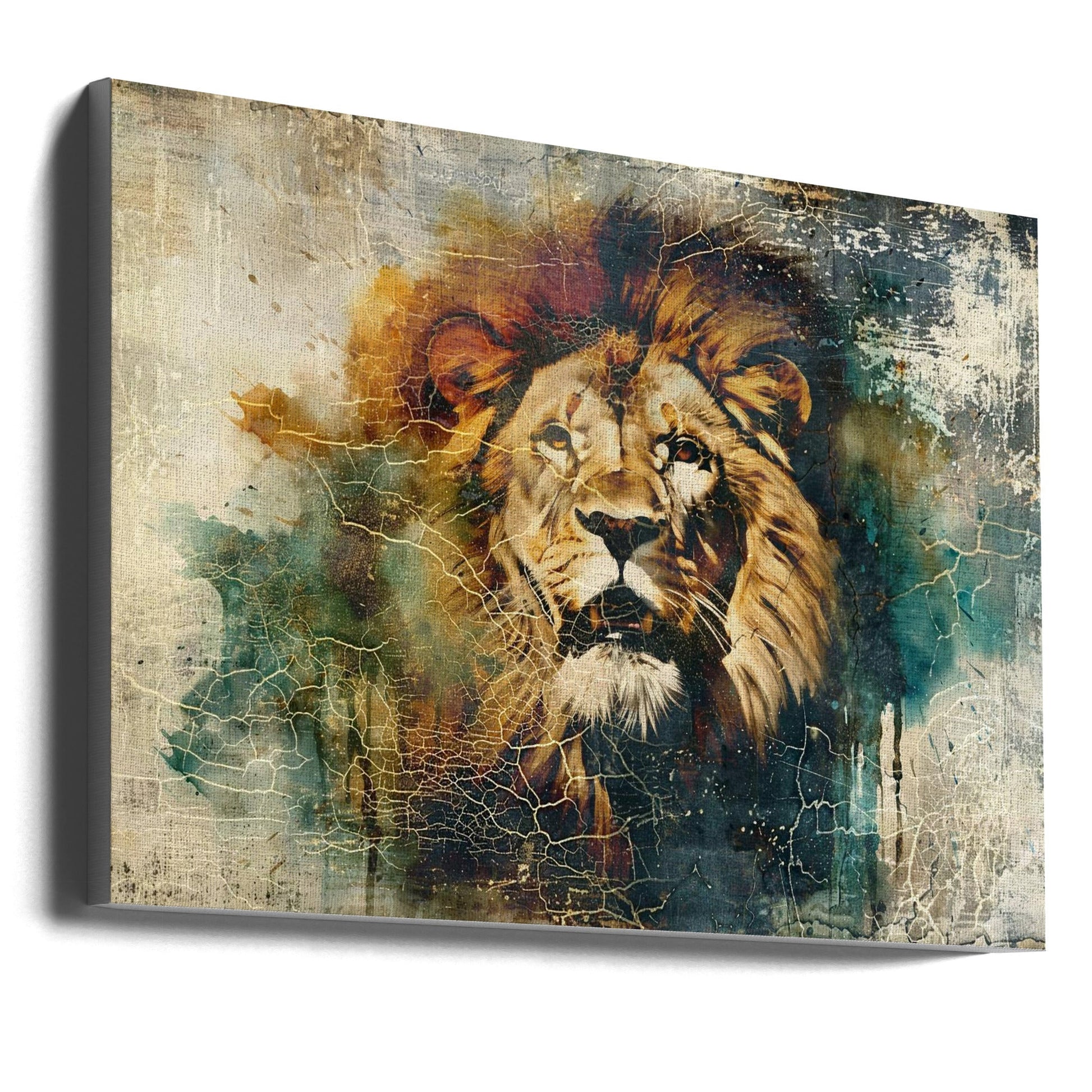 Wall Art Lion Vintage Illustration by Rafal Kulik-canvas-DECOROLALA