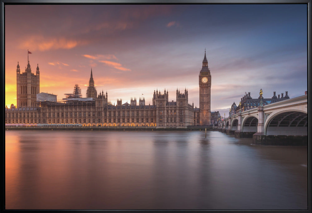 Wall Art London Palace of Westminster Sunset-canvas-DECOROLALA