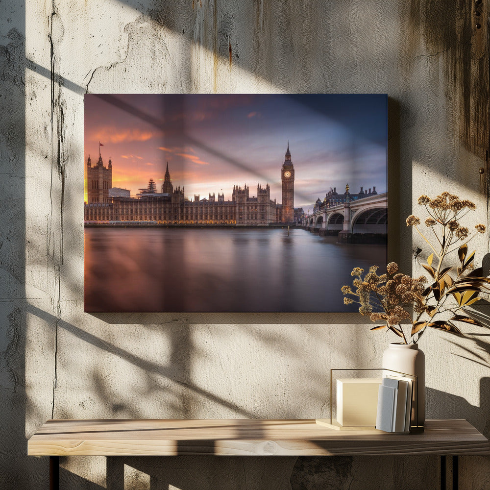 Wall Art London Palace of Westminster Sunset-canvas-DECOROLALA