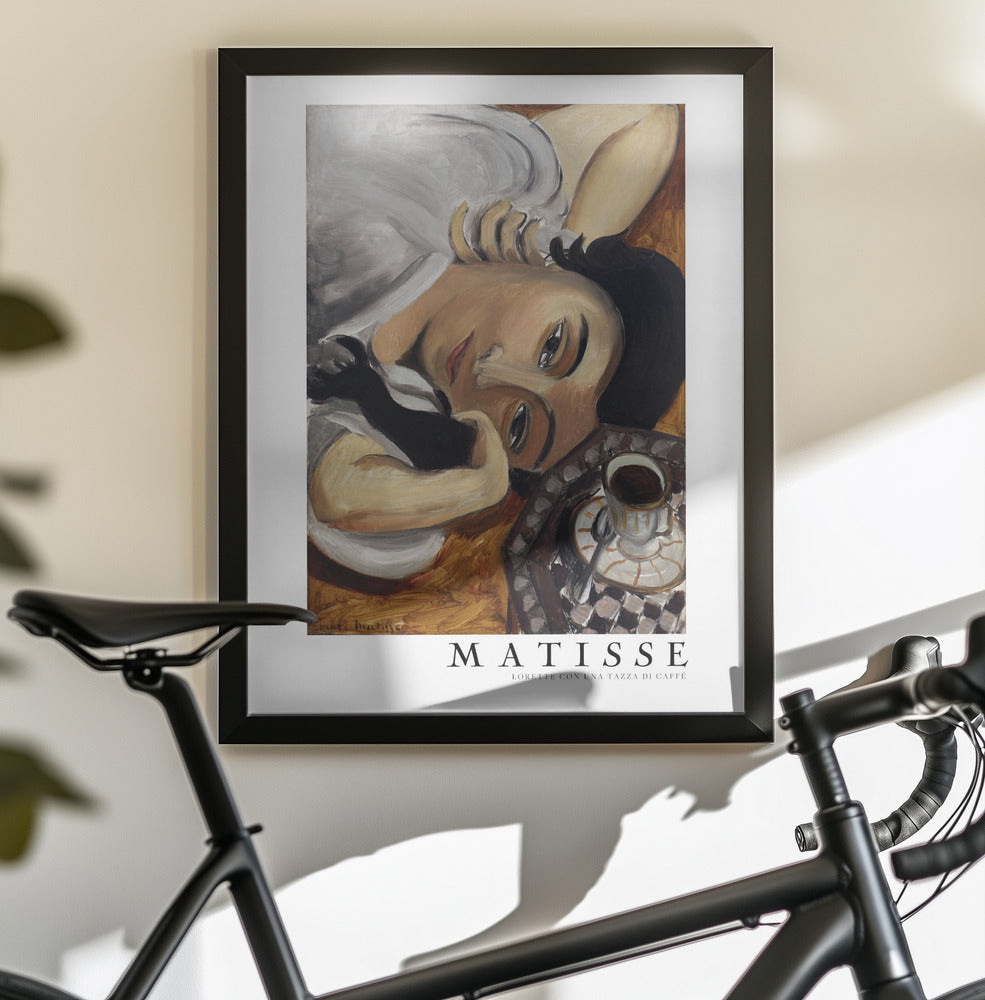 Wall Art Lorette Con Una Tazza Di Caffe 1916-canvas prints-DECOROLALA