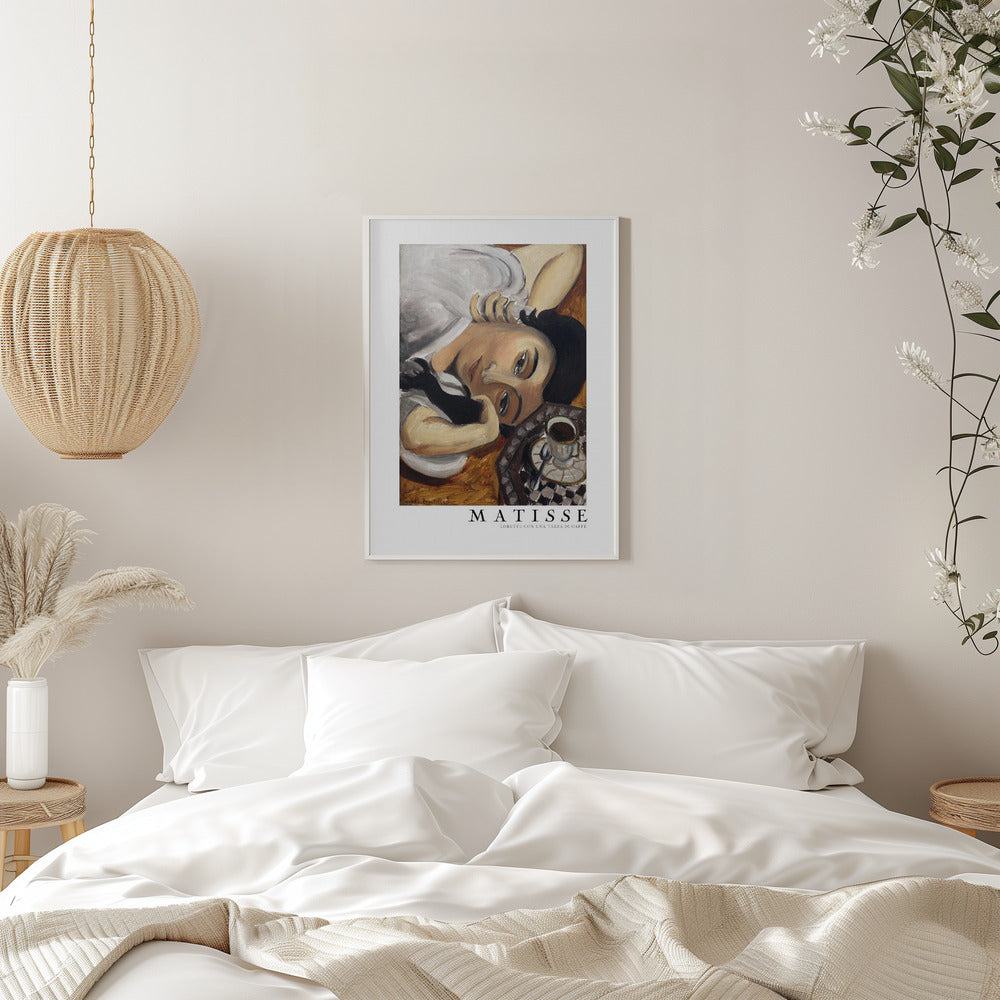 Wall Art Lorette Con Una Tazza Di Caffe 1916-canvas prints-DECOROLALA