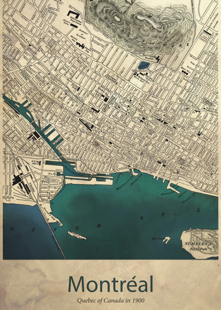 Wall Art Montreal Map by Dion Gem-Canvas Print-DECOROLALA