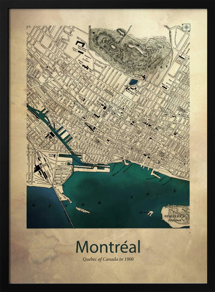 Wall Art Montreal Map by Dion Gem-Canvas Print-DECOROLALA