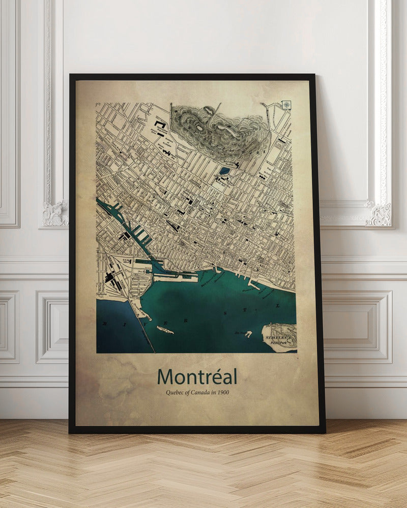 Wall Art Montreal Map by Dion Gem-Canvas Print-DECOROLALA