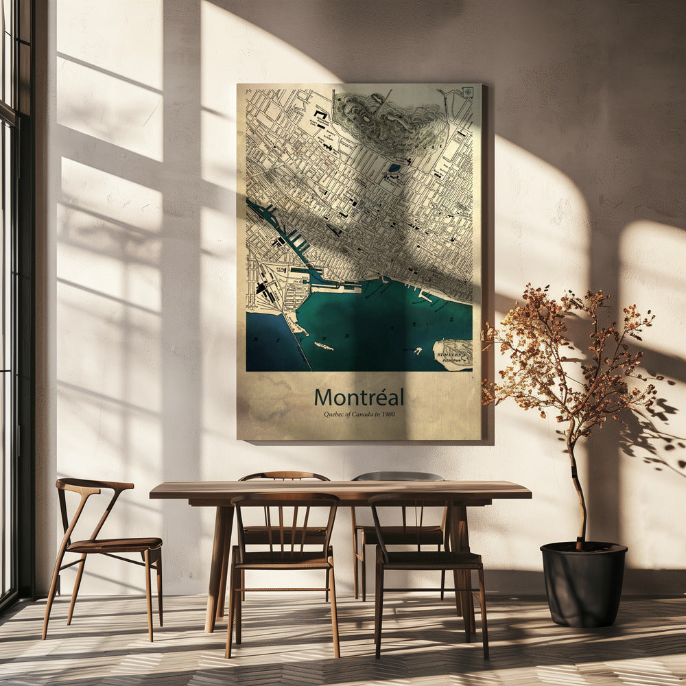 Wall Art Montreal Map by Dion Gem-Canvas Print-DECOROLALA