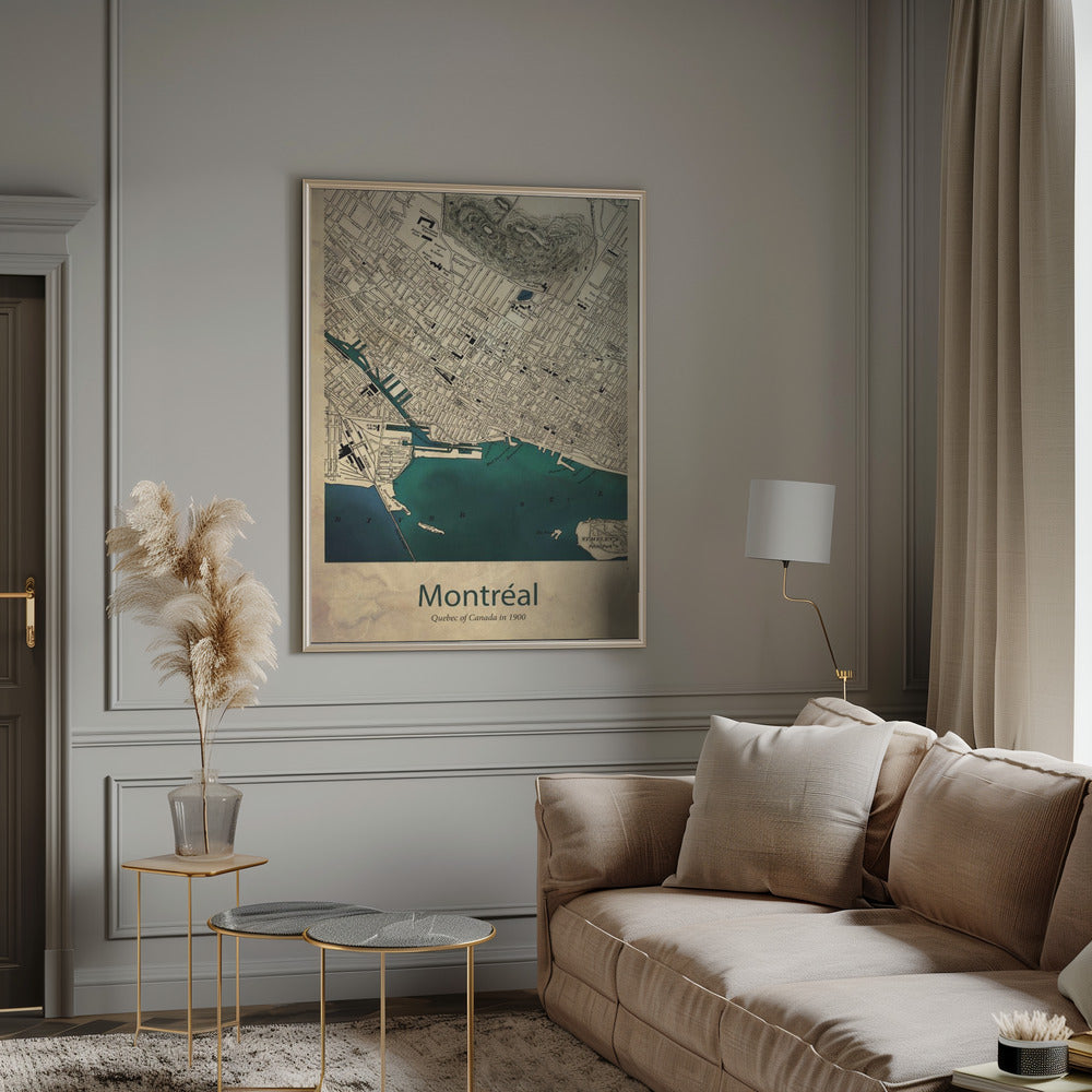 Wall Art Montreal Map by Dion Gem-Canvas Print-DECOROLALA