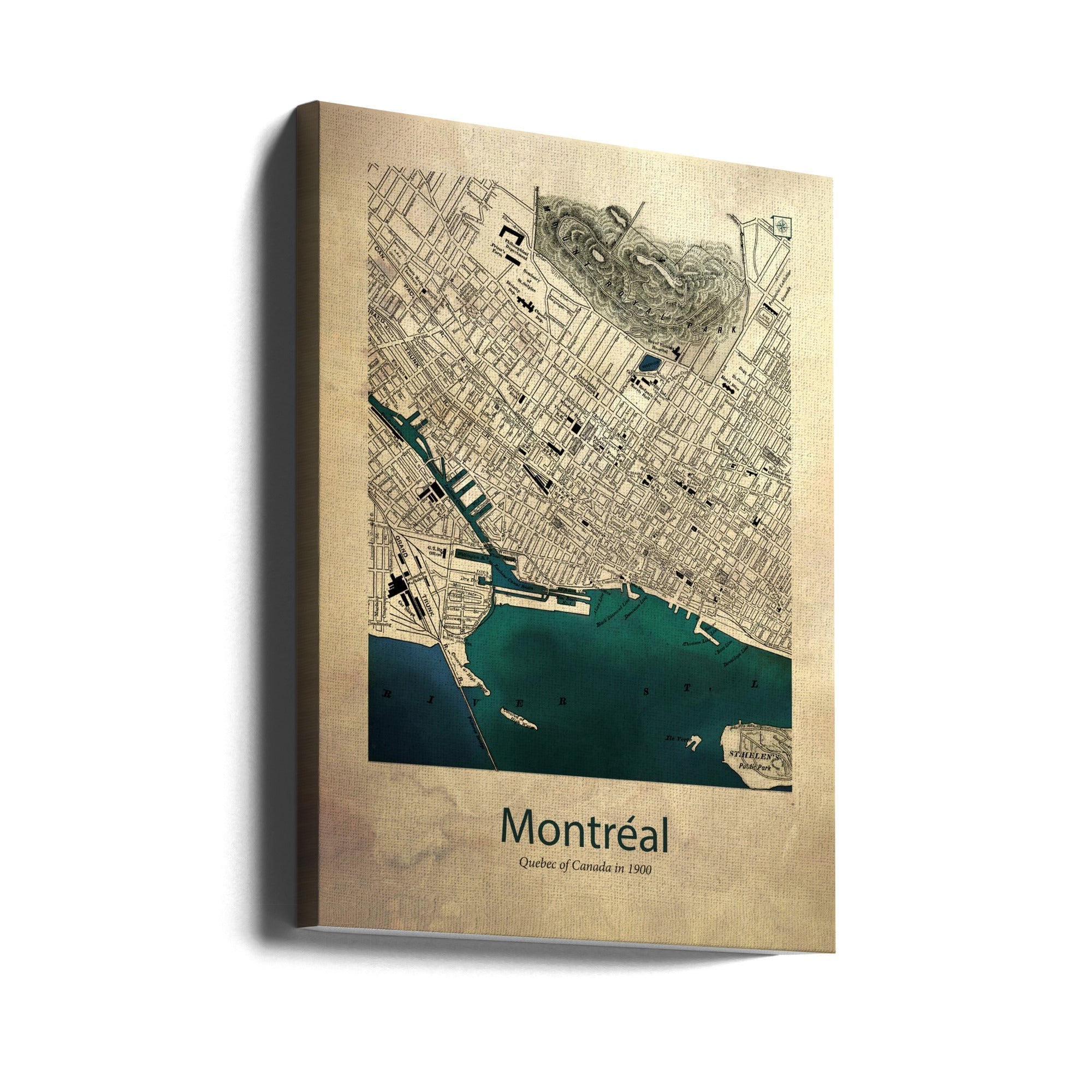 Wall Art Montreal Map by Dion Gem-Canvas Print-DECOROLALA
