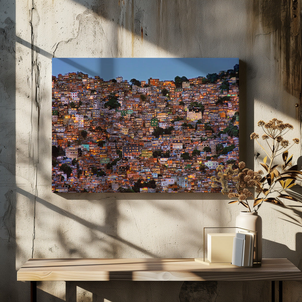 Wall Art Nightfall in the Favela da Rocinha-canvas-DECOROLALA