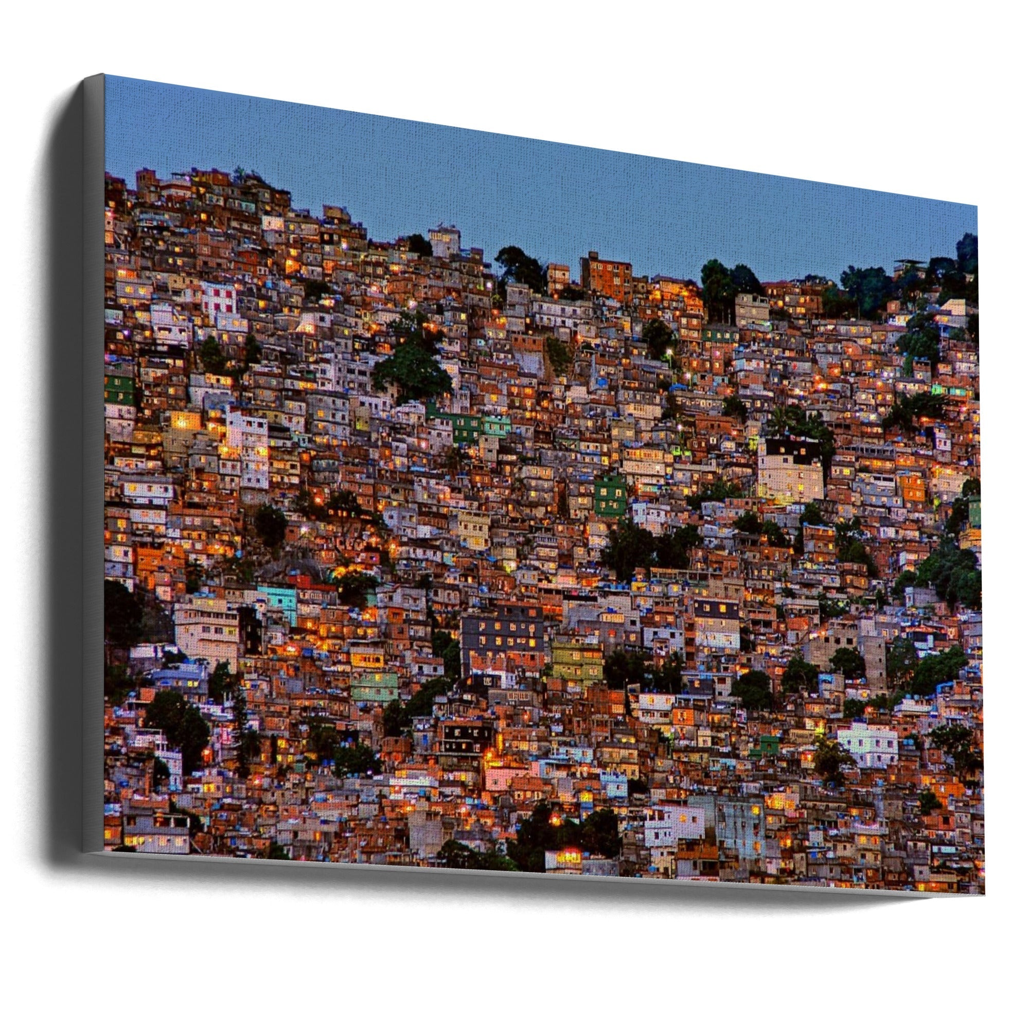 Wall Art Nightfall in the Favela da Rocinha-canvas-DECOROLALA
