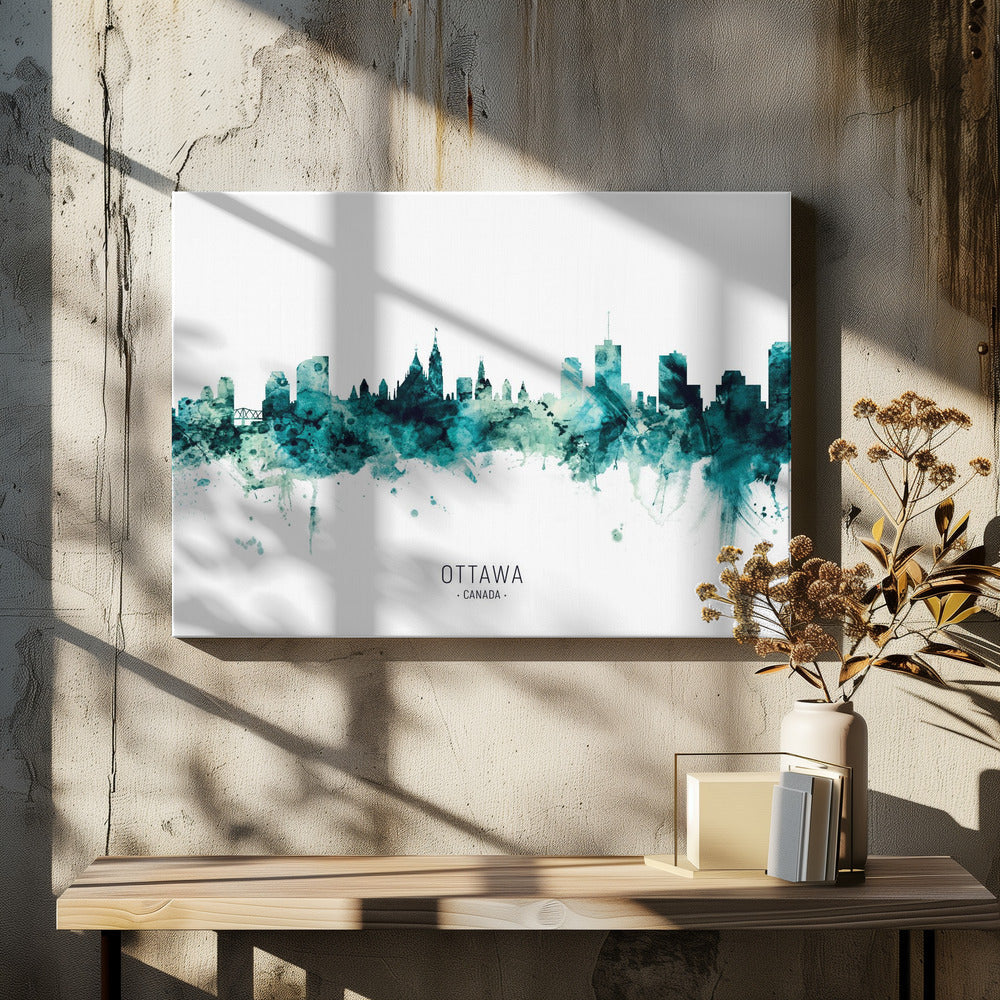 Wall Art Ottawa Canada Skyline by Michael Tompsett-Canvas Print-DECOROLALA