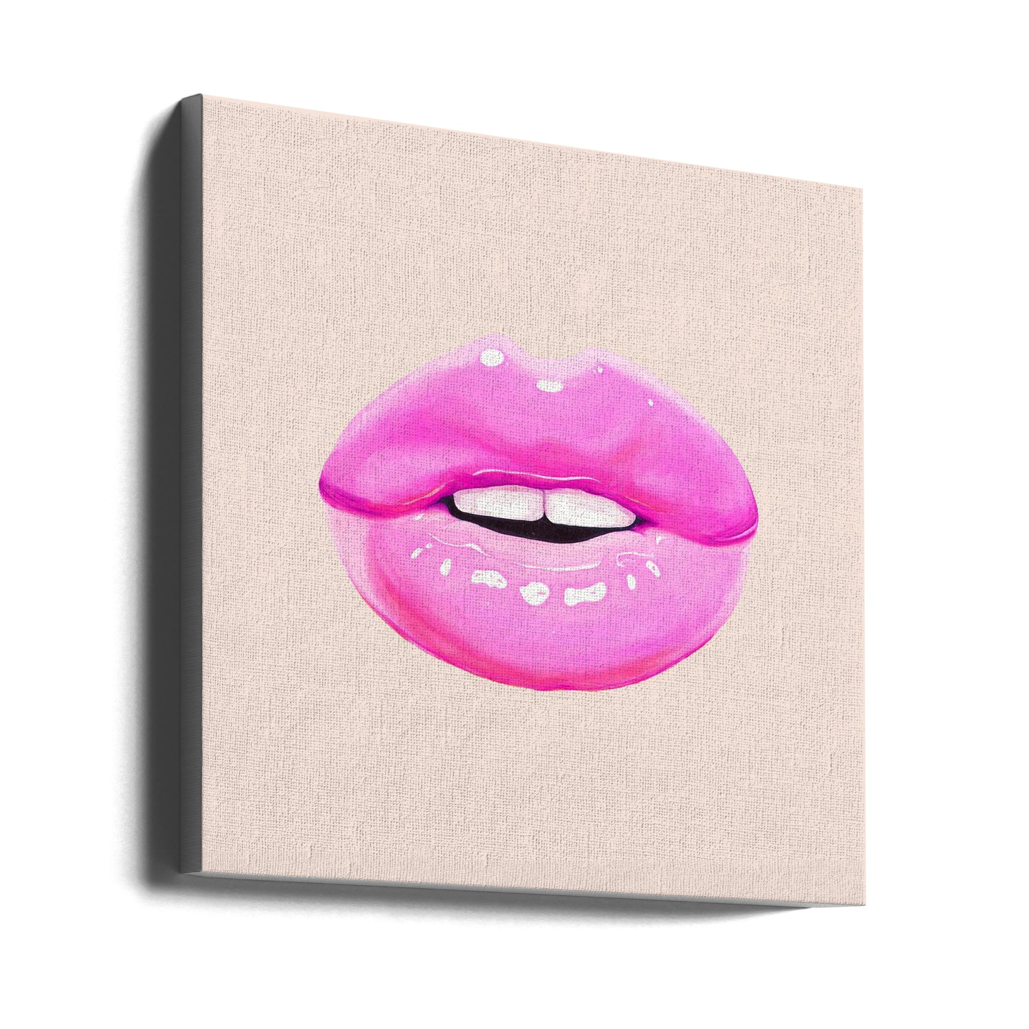 Wall Art Pink Lips by Vitor Costa-canvas-DECOROLALA