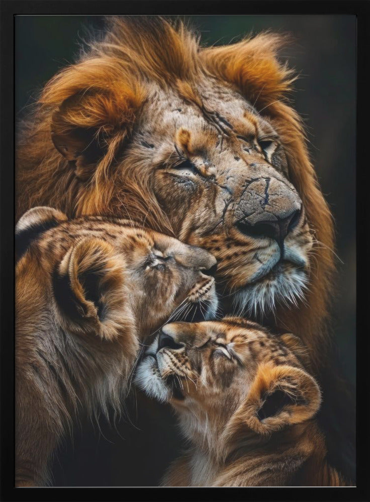 Wall Art Poster Lion Family 2 by Bilge Paksoylu-canvas-DECOROLALA