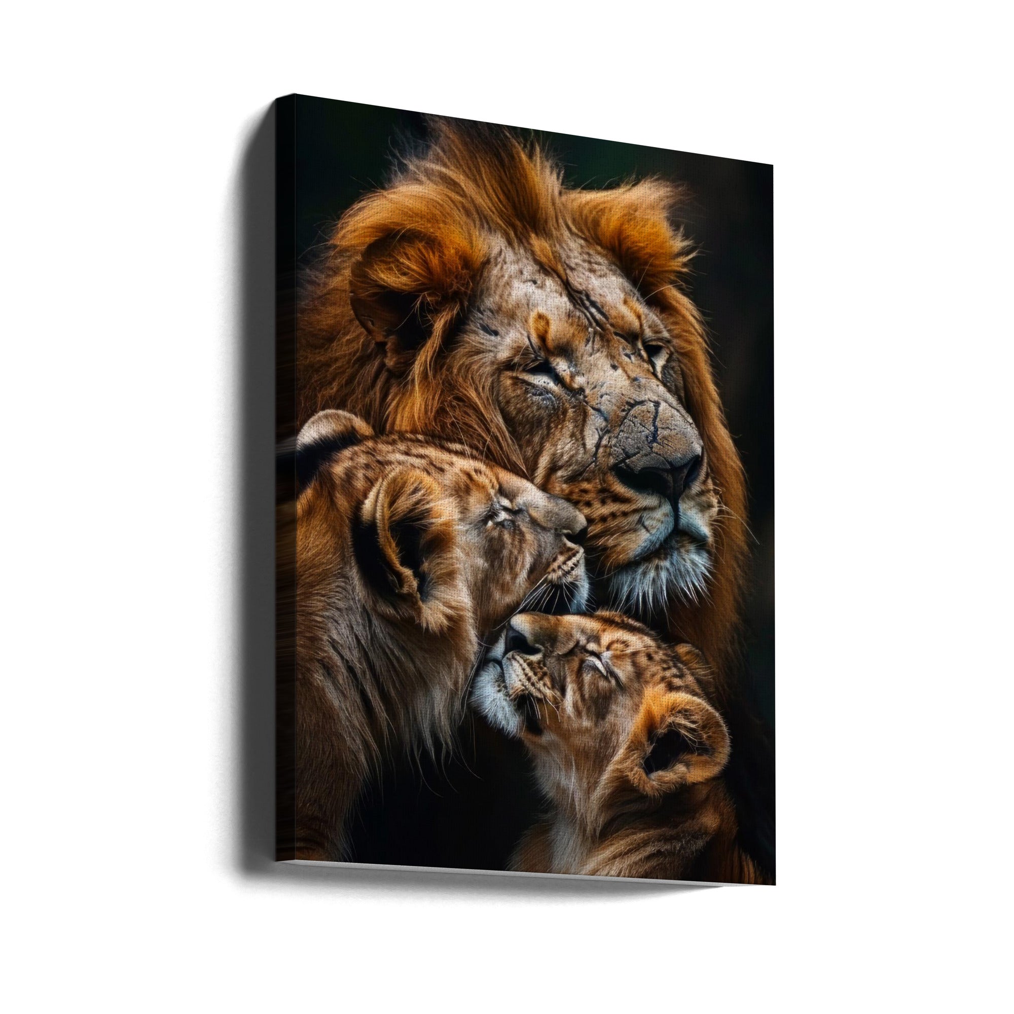 Wall Art Poster Lion Family 2 by Bilge Paksoylu-canvas-DECOROLALA