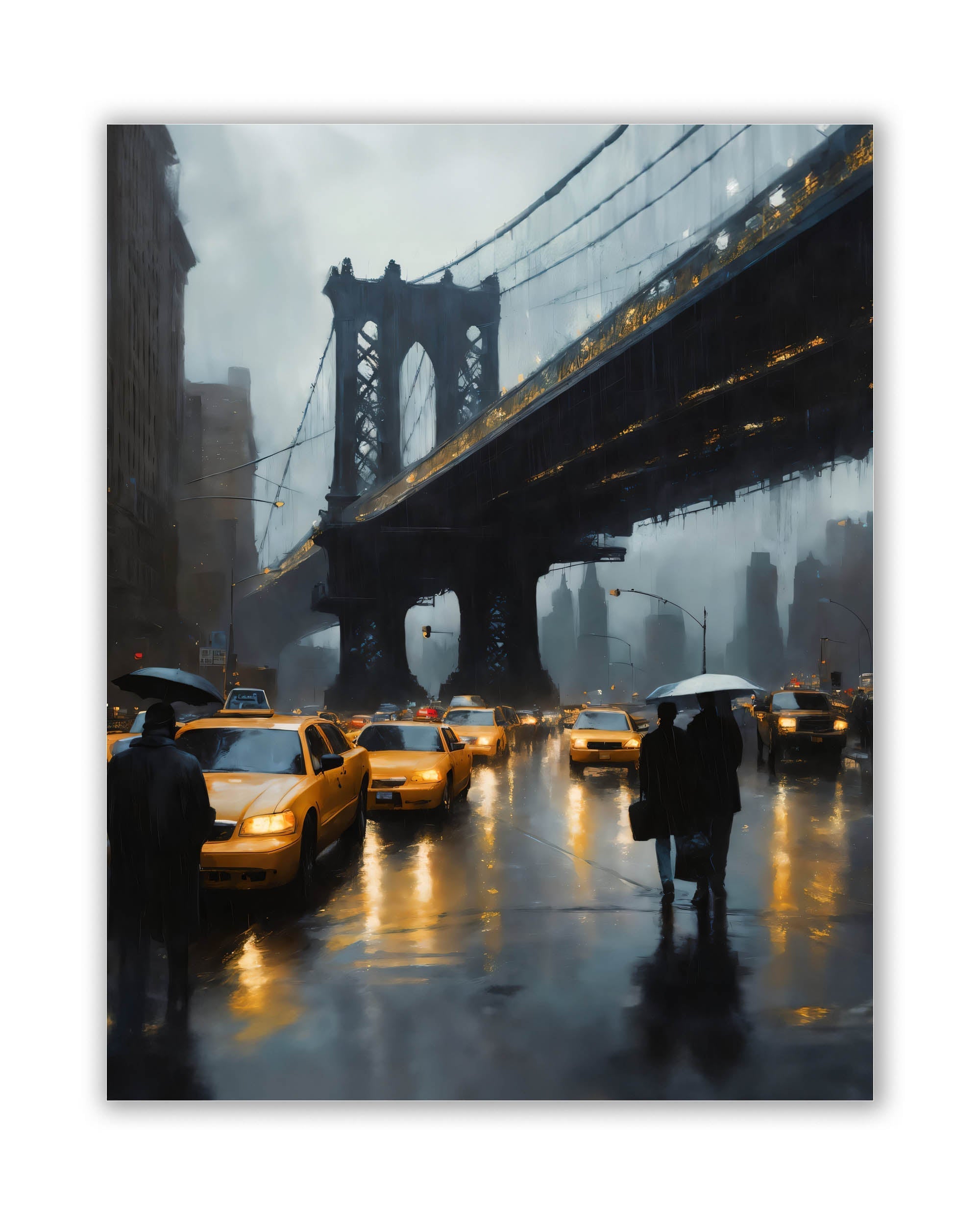 Wall Art-Stylized DUMBO NYC Bridge Skyline-Canvas Print-Wall Art-DECOROLALA