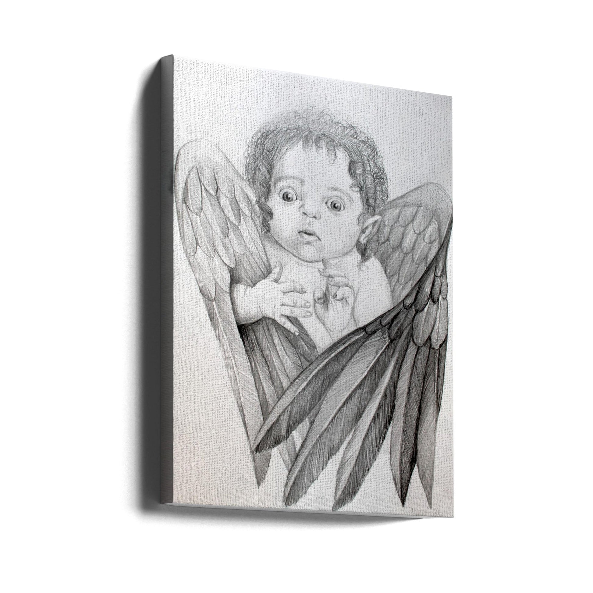 Wall Art Surprised Little Cherub Canvas Print-Canvas Print-DECOROLALA