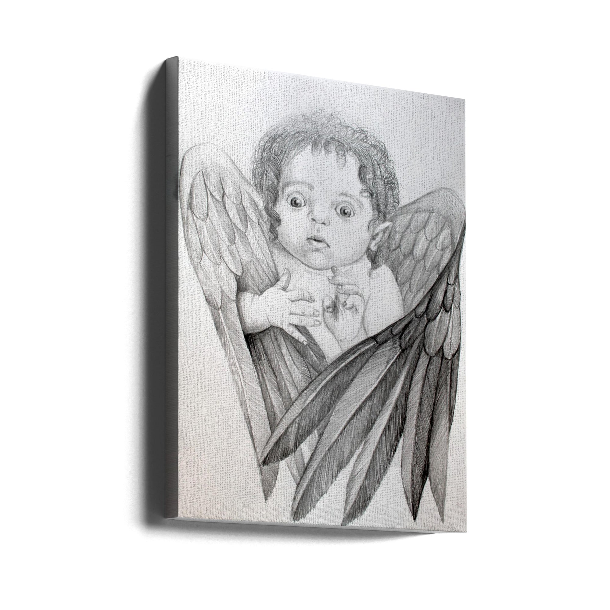 Wall Art Surprised Little Cherub Canvas Print-Canvas Print-DECOROLALA