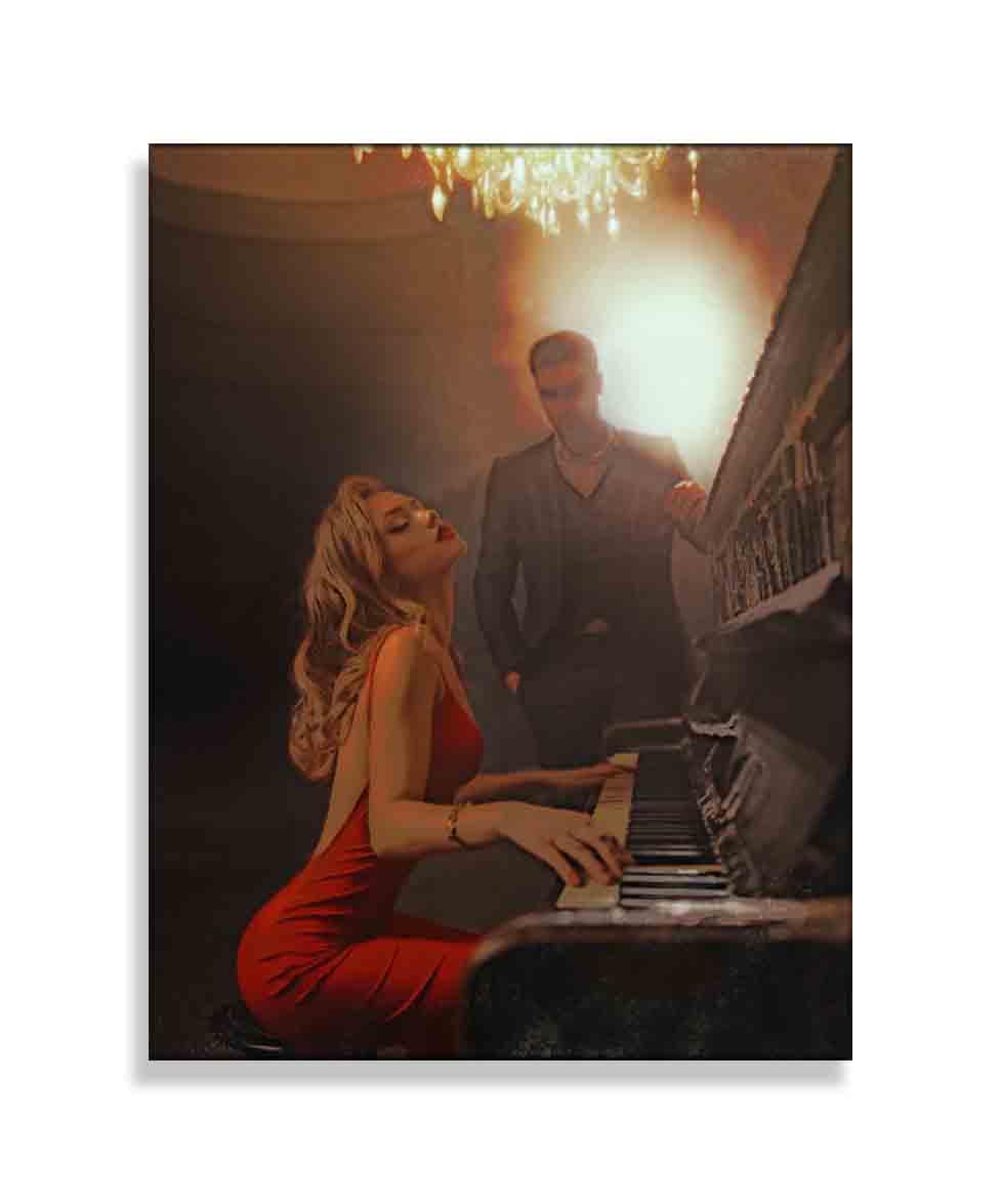 Wall Art-The piano at night. Fine art. Canvas Print Atwork-Wall Art-DECOROLALA
