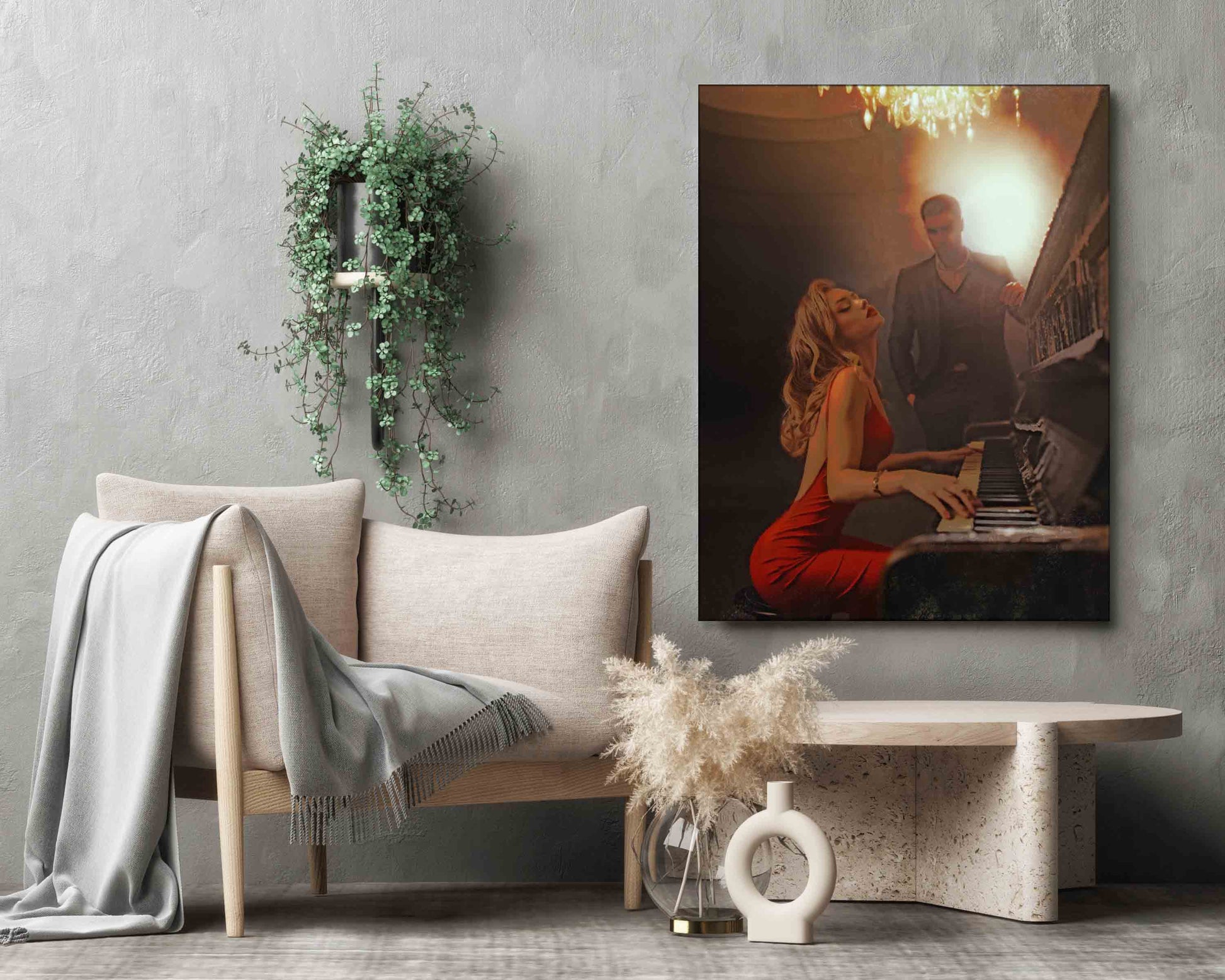 Wall Art-The piano at night. Fine art. Canvas Print Atwork-Wall Art-DECOROLALA