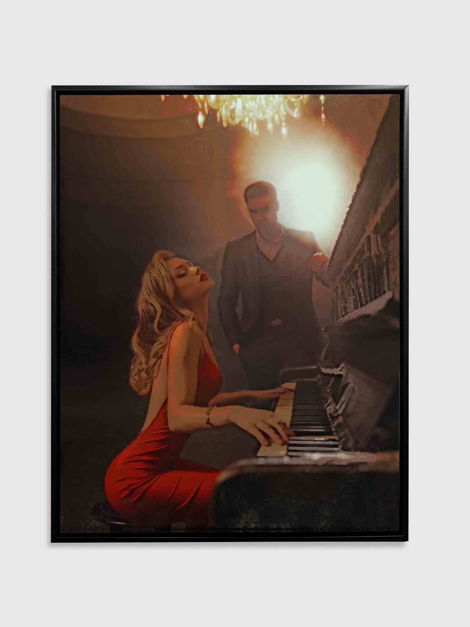Wall Art-The piano at night. Fine art. Canvas Print Atwork-Wall Art-DECOROLALA