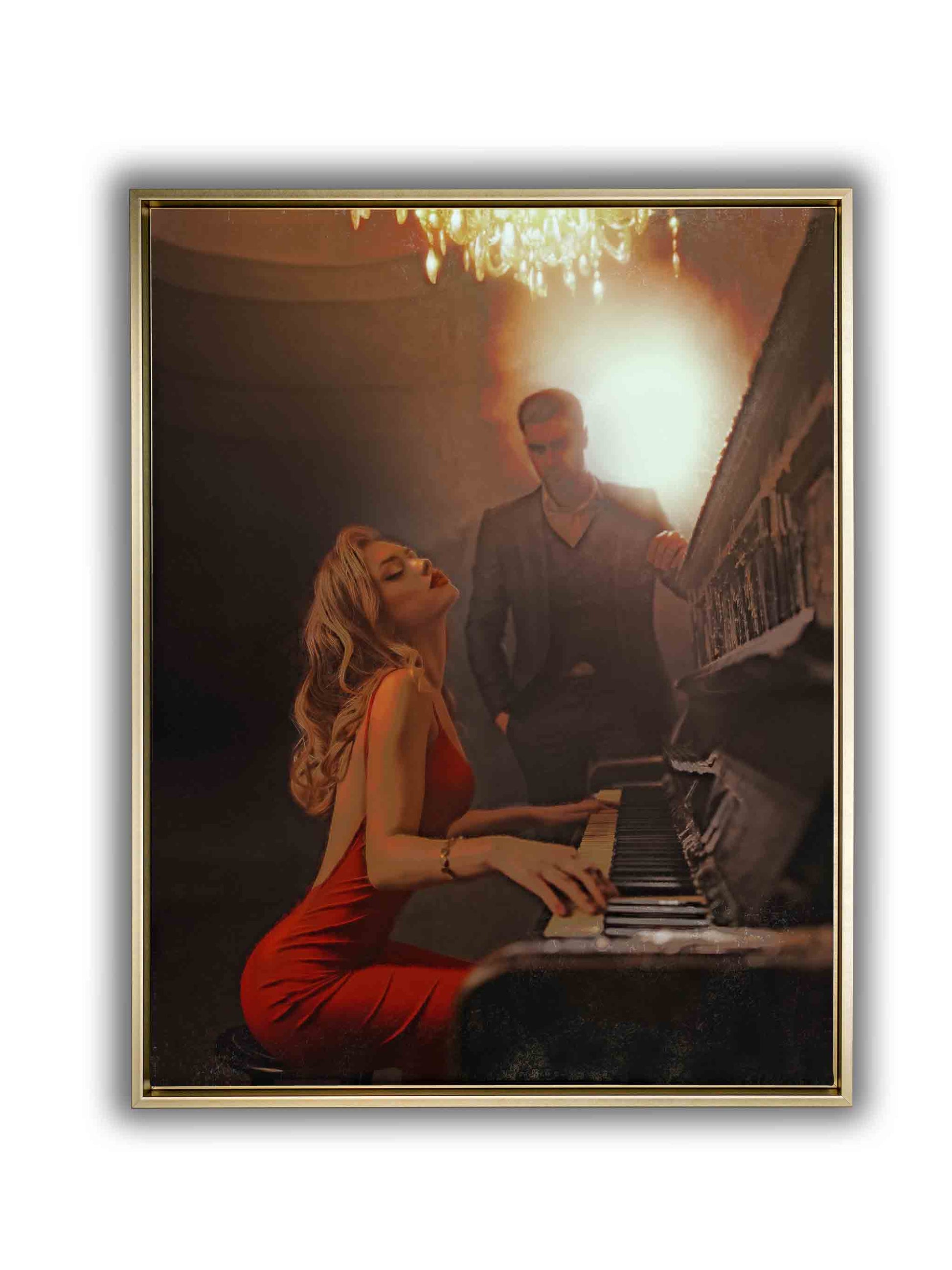 Wall Art-The piano at night. Fine art. Canvas Print Atwork-Wall Art-DECOROLALA