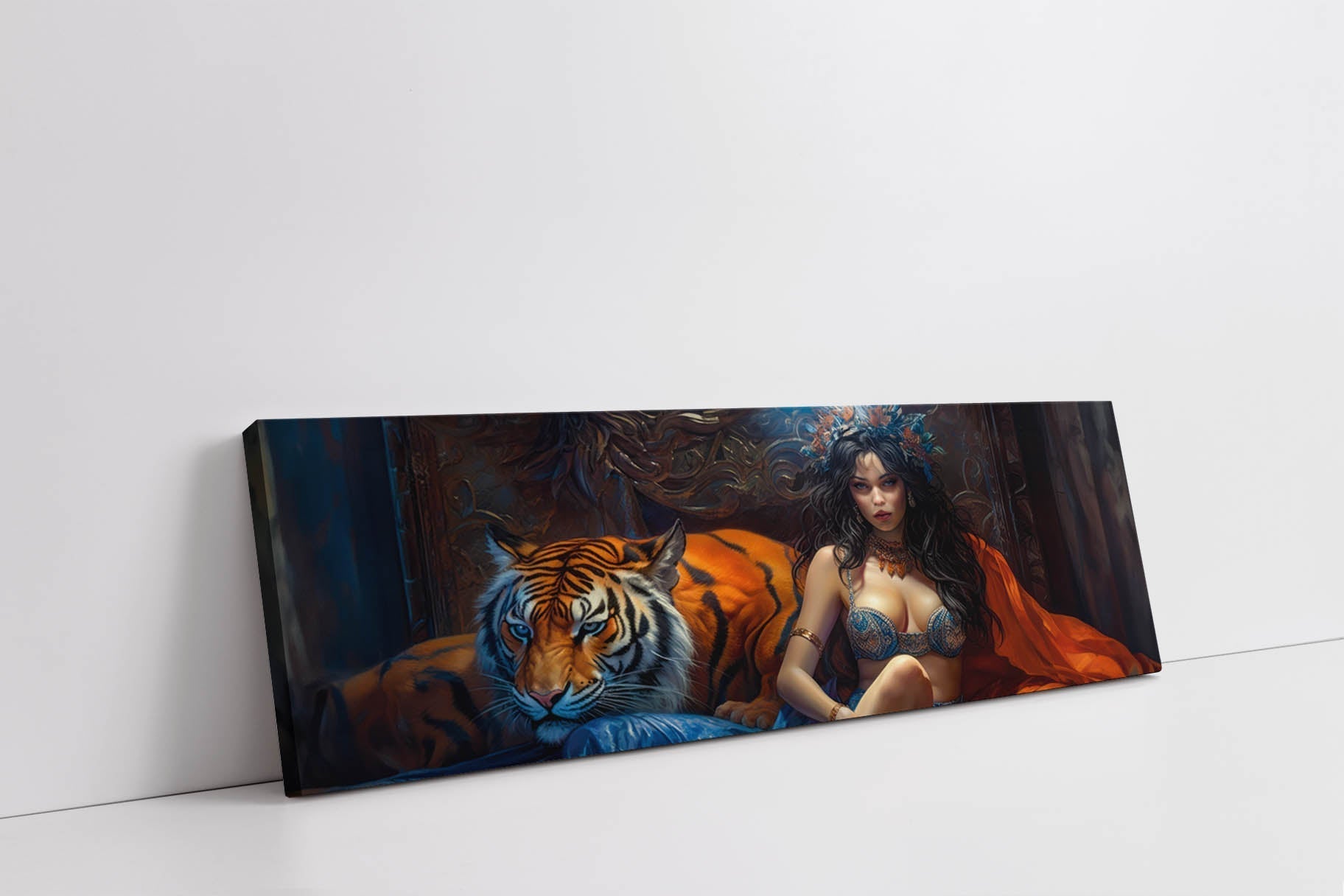 Wall Art Tiger Tamer Fine Art Canvas 72x24-Wall Art-DECOROLALA
