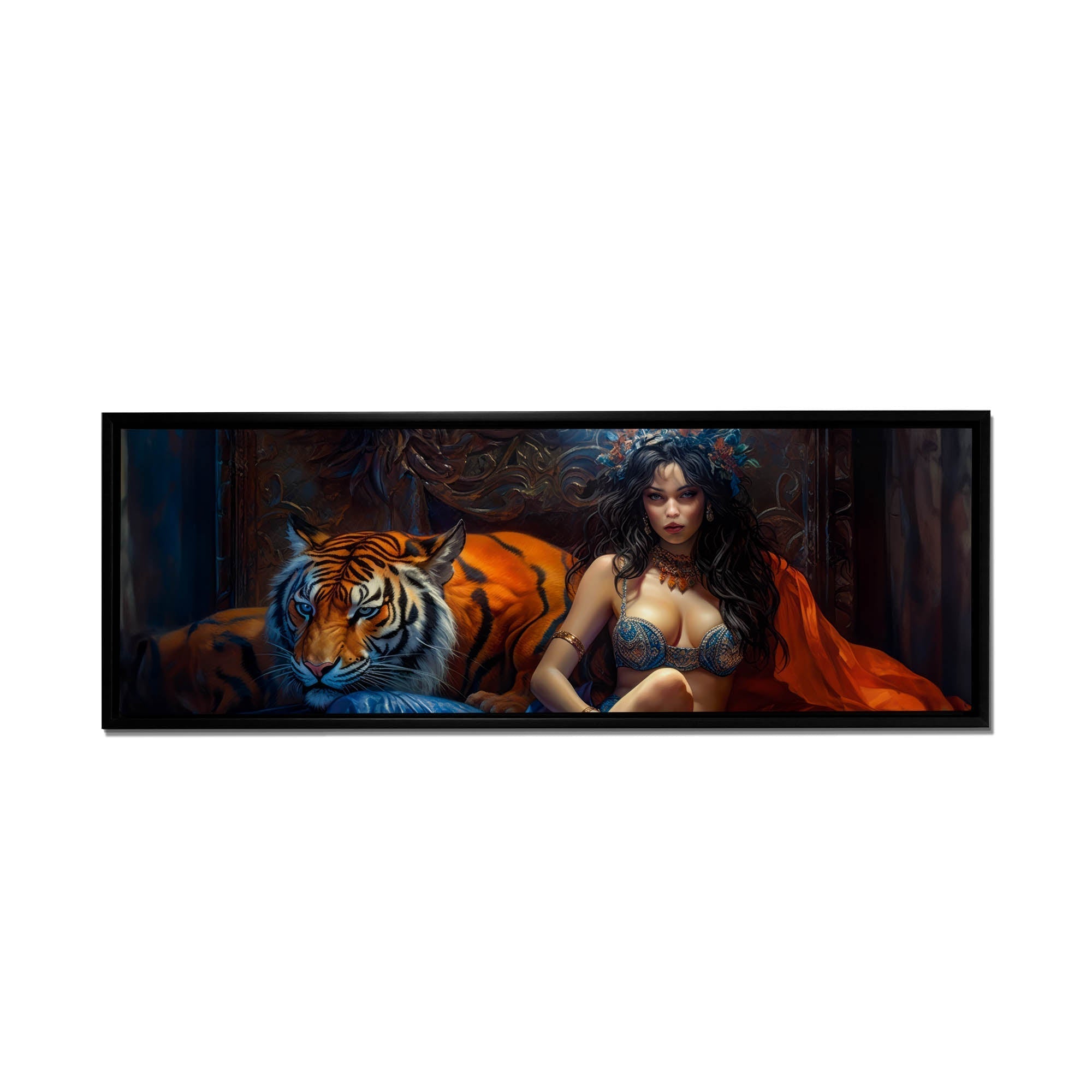 Wall Art Tiger Tamer Fine Art Canvas 72x24-Wall Art-DECOROLALA
