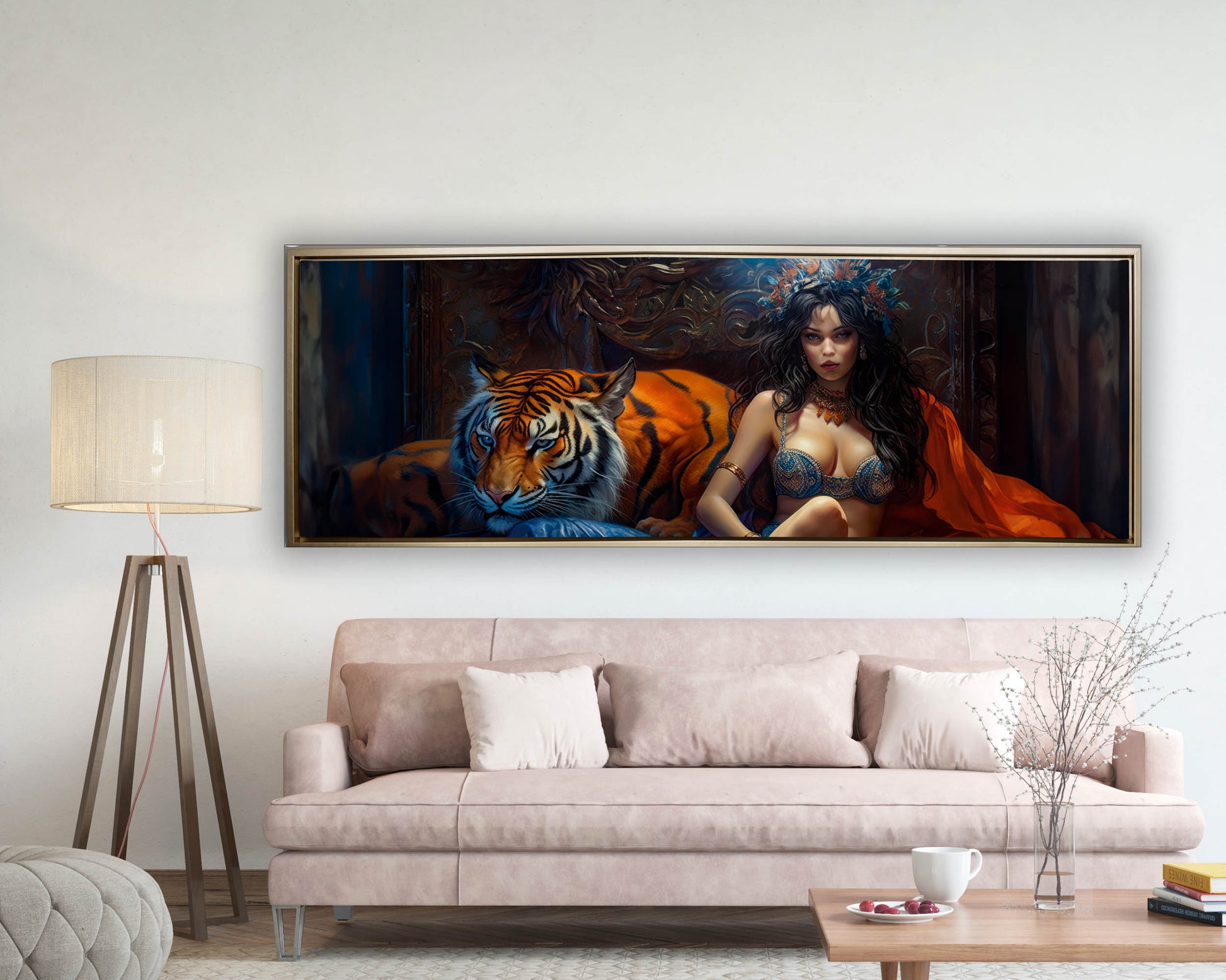 Wall Art Tiger Tamer Fine Art Canvas 72x24-Wall Art-DECOROLALA