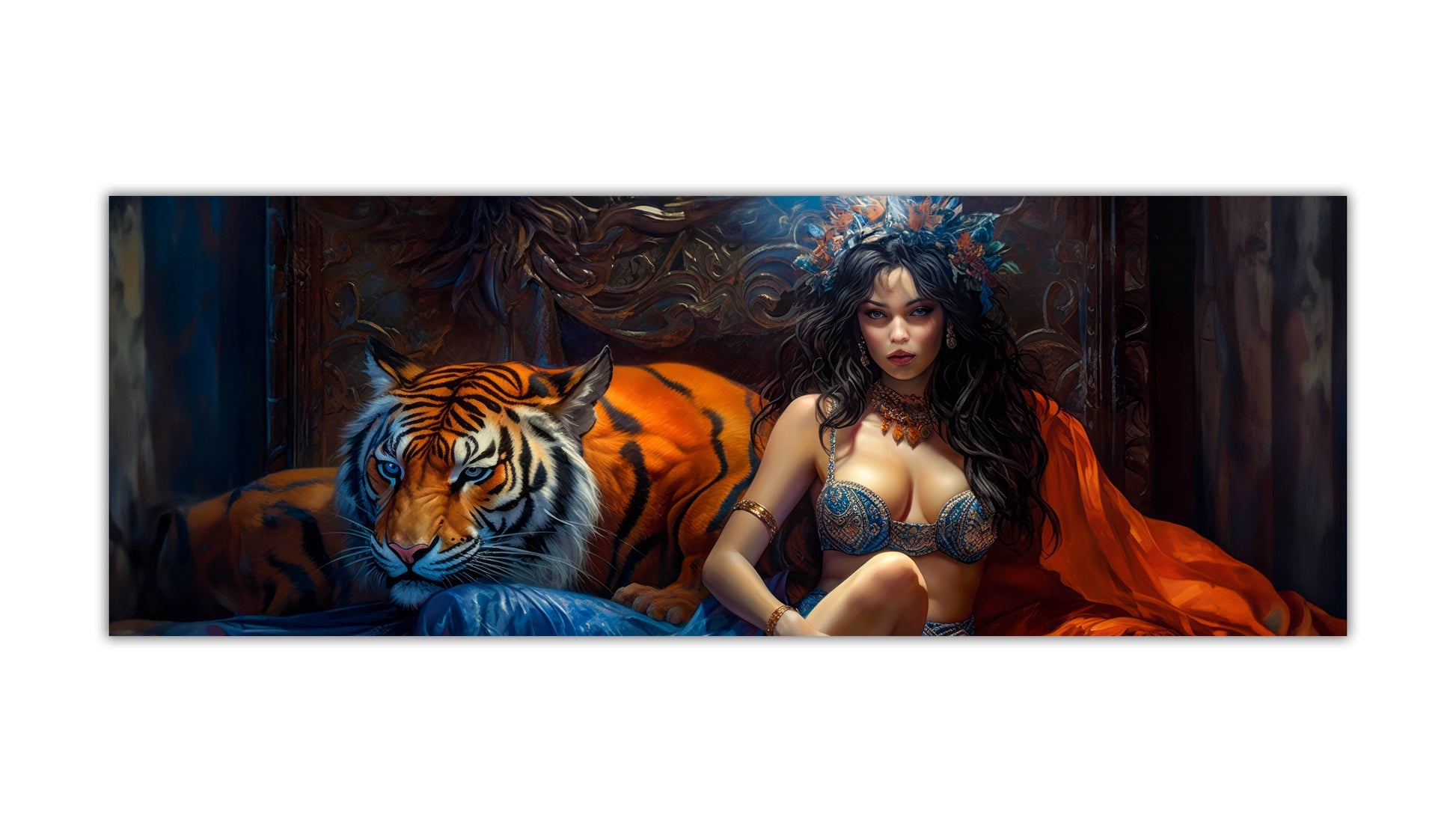 Wall Art Tiger Tamer Fine Art Canvas 72x24-Wall Art-DECOROLALA