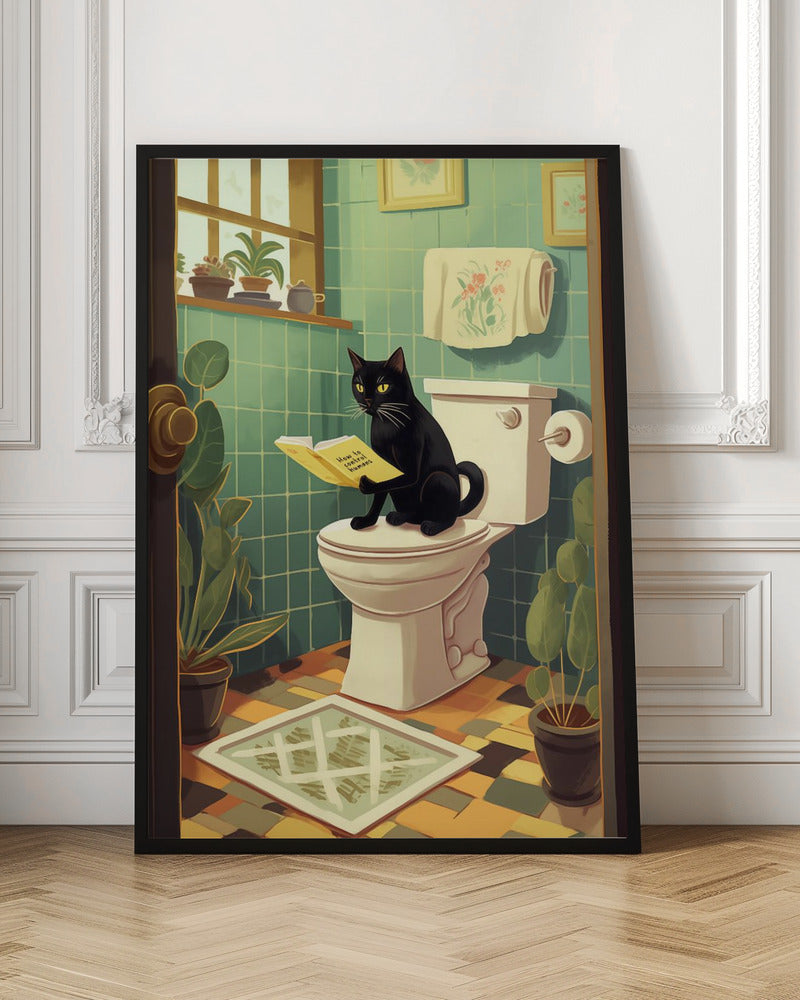 Wall Art Toilet Cat by Andreas Magnusson-Canvas Print-DECOROLALA