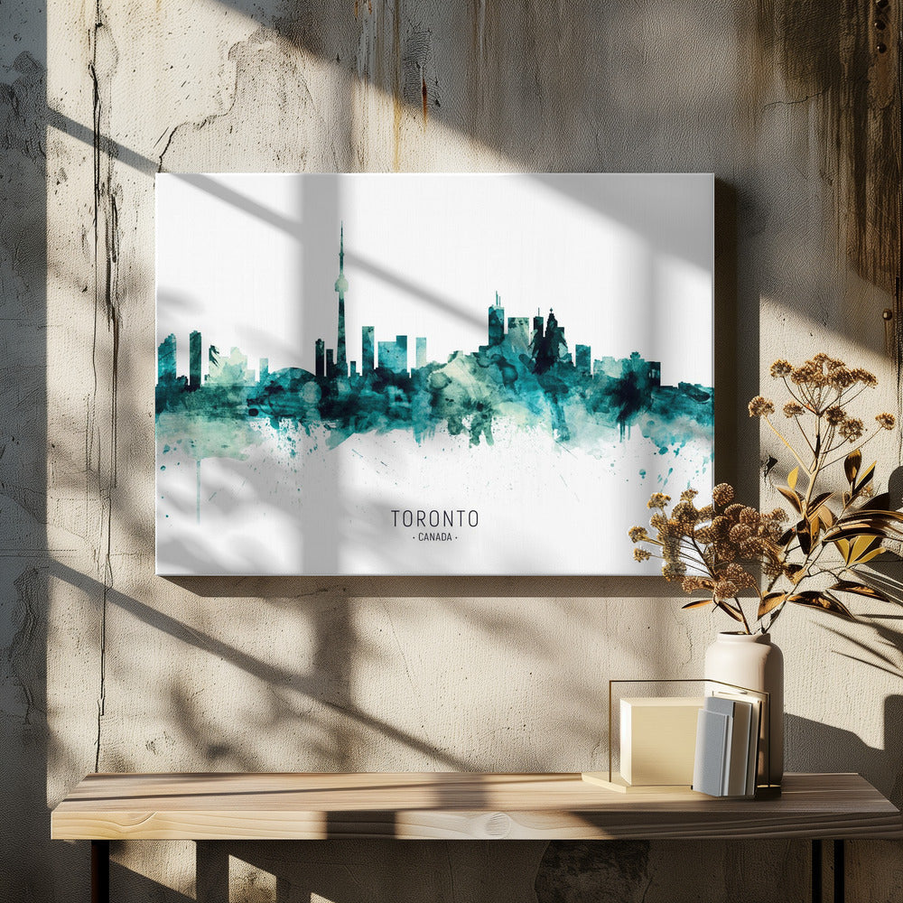 Wall Art Toronto Canada Skyline by Michael Tompsett-Canvas Print-DECOROLALA