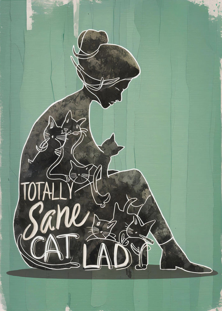 Wall Art Totally Sane Cat Lady by Magnusson-Canvas Print-DECOROLALA