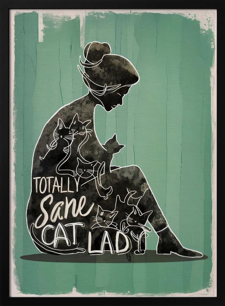 Wall Art Totally Sane Cat Lady by Magnusson-Canvas Print-DECOROLALA