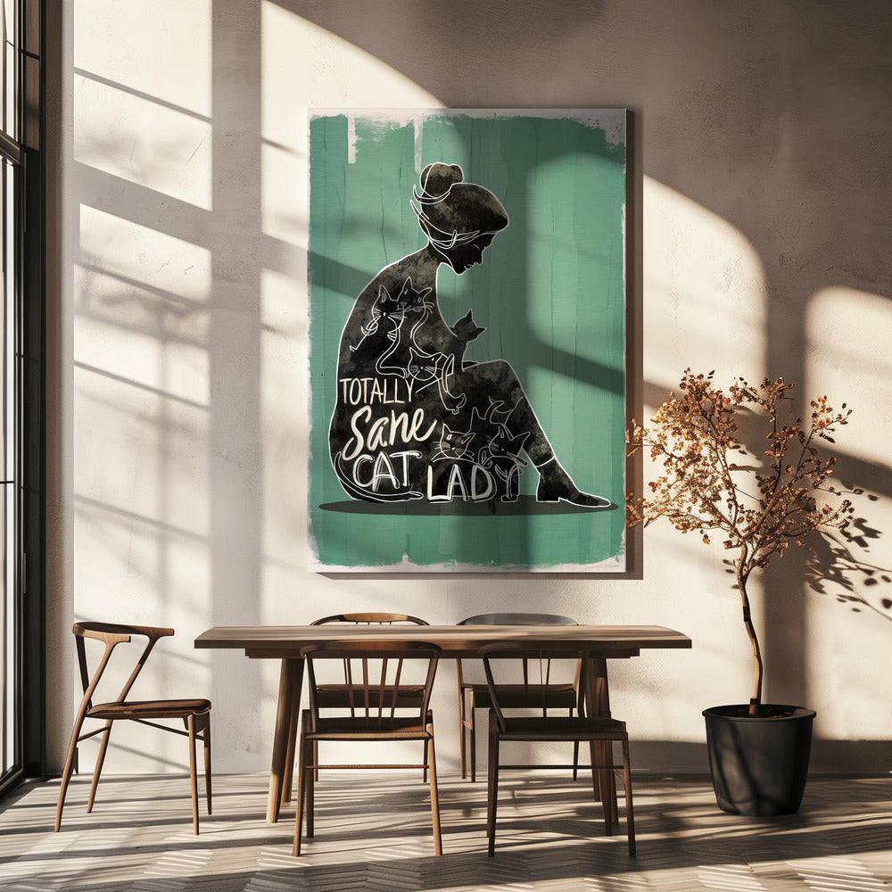Wall Art Totally Sane Cat Lady by Magnusson-Canvas Print-DECOROLALA