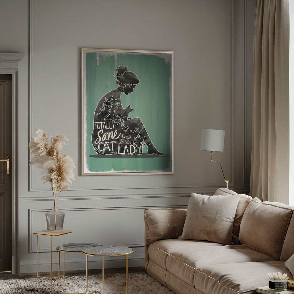 Wall Art Totally Sane Cat Lady by Magnusson-Canvas Print-DECOROLALA